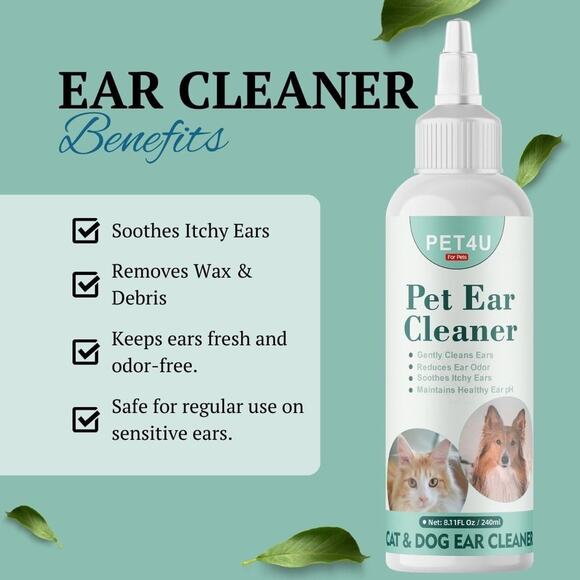 Dog & Cat Ear Cleaner – Gentle Otic Solution for Dogs & Cats – Pet Ear Wash f... - Picture 2 of 5
